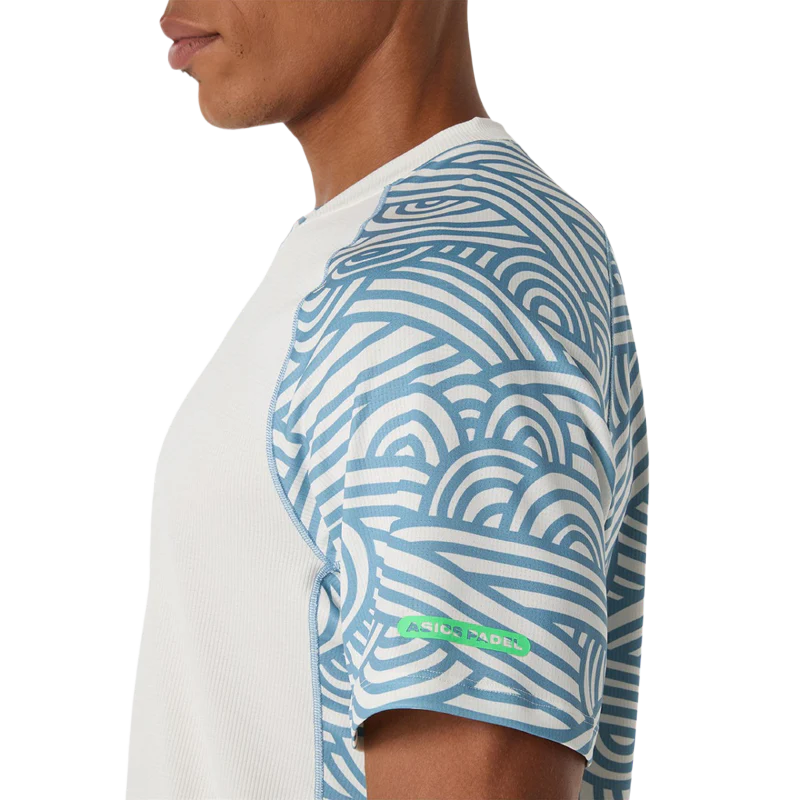 Camiseta Asics Padel Court All Over Print SS Top Cream/Saba Blue 2026