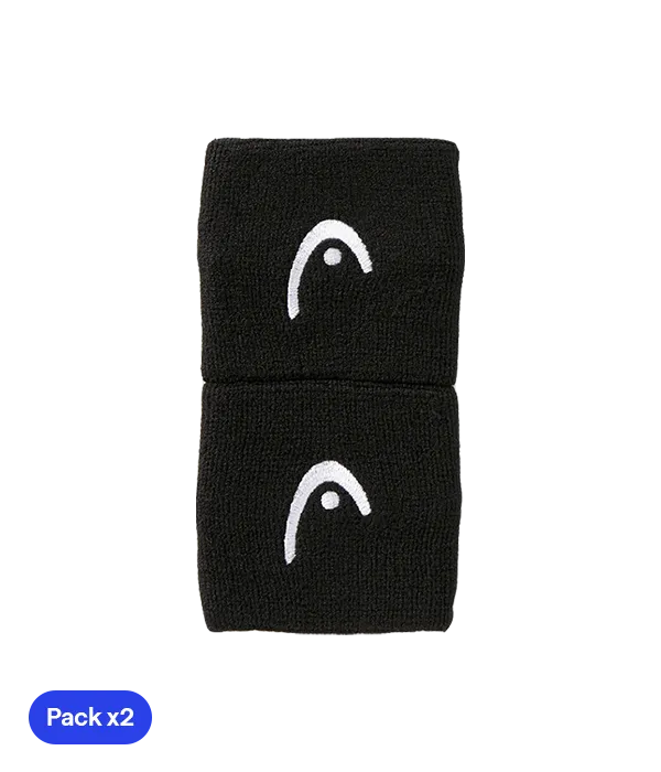 Muñequeras Cortas Head Negro (Pack x2)