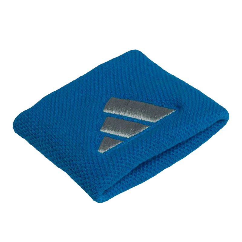Muñequeras Adidas Cortas Azules Logo Grande (Pack x2)