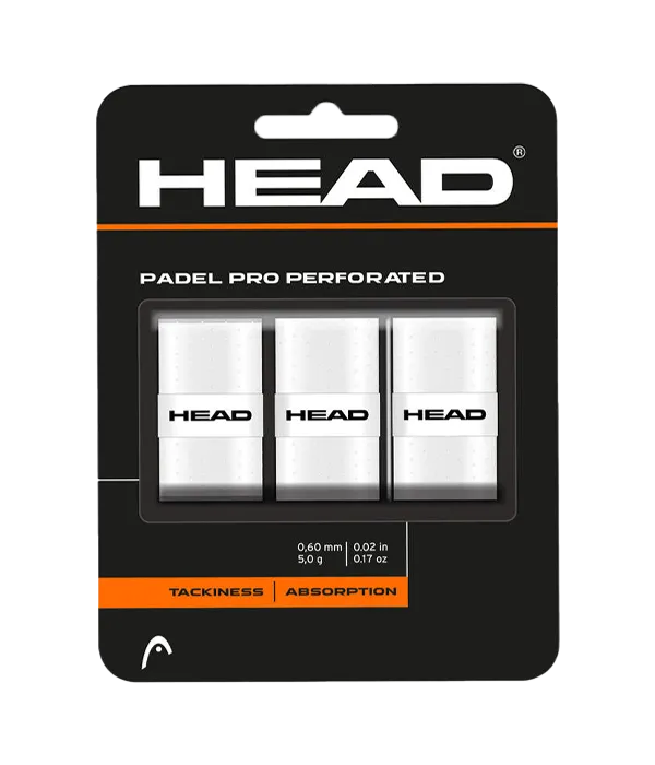 Overgrips Head Padel Pro Perforated Blanco (Pack x3)