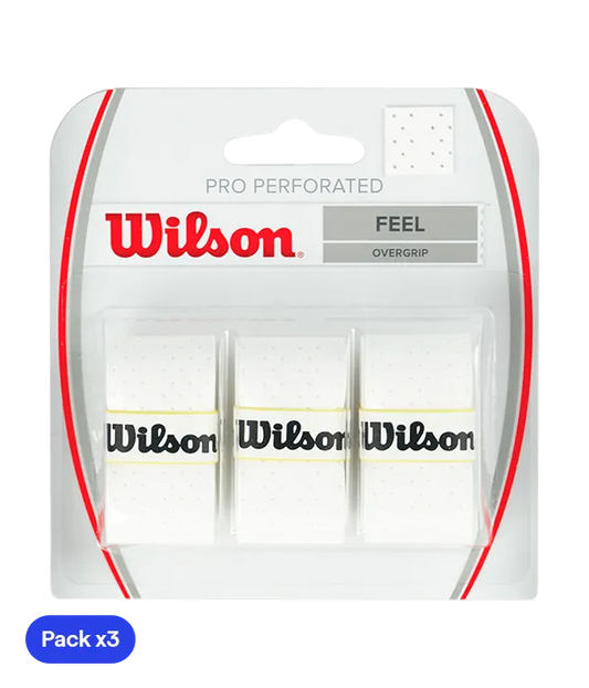Overgrips Wilson Pro Perforado Feel Blanco (Pack x3)