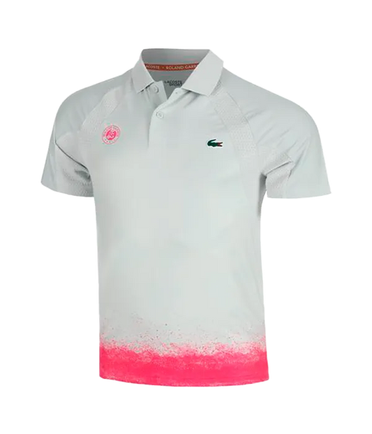 Polo Lacoste Roland Garros Blanco/Rosa 2025