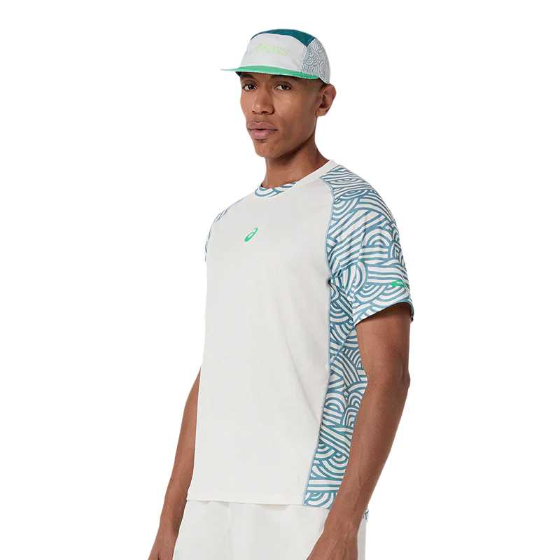 Camiseta Asics Padel Court All Over Print SS Top Cream/Saba Blue 2026