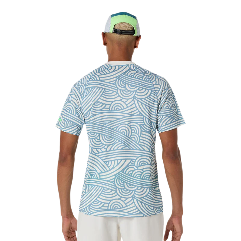 Camiseta Asics Padel Court All Over Print SS Top Cream/Saba Blue 2026