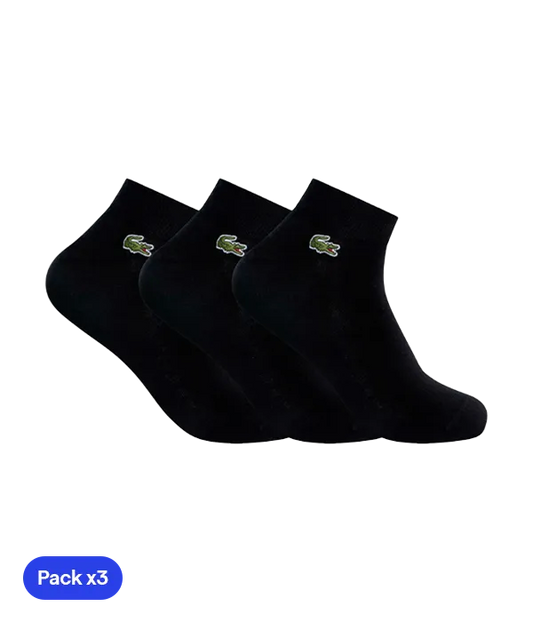 Calcetines Lacoste Cortos Negro (Pack x3)