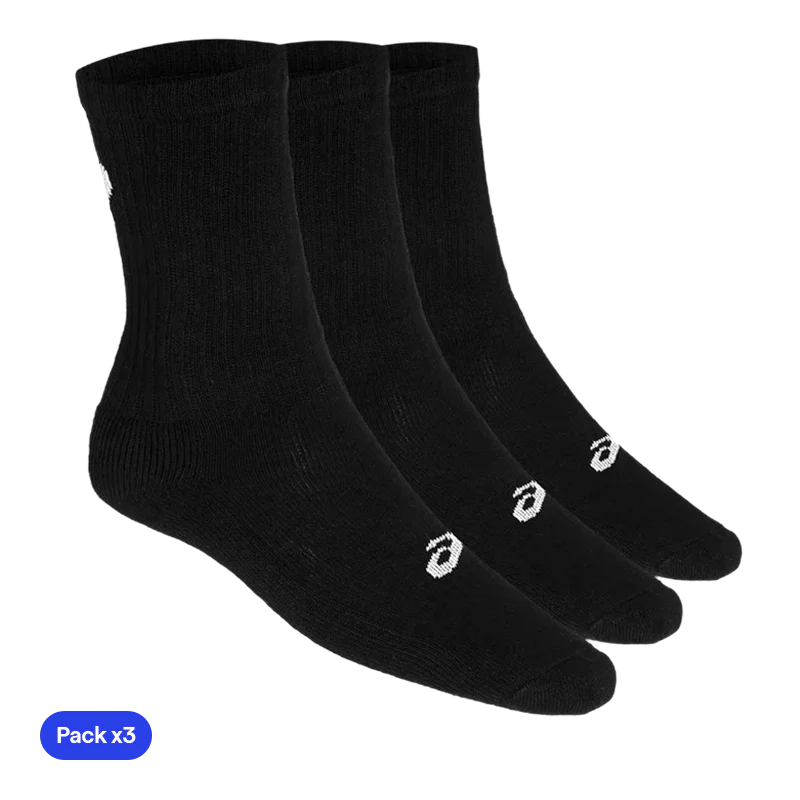 Calcetines Asics Crew Negros (Pack x3) 2026