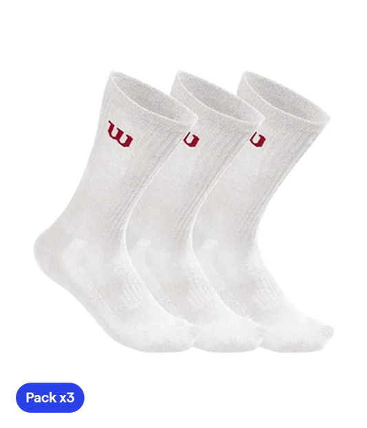 Calcetines Wilson Crew Socks (x3) Blancos