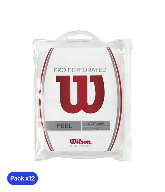 Overgrips Wilson Pro Perforados Feel Blancos (Pack x12)