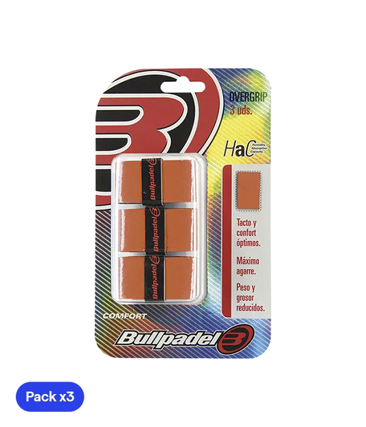 Overgrips Bullpadel GB1200 Comfort Naranja Flúor (Pack x3)