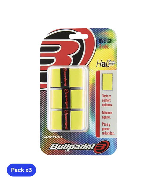 Overgrips Bullpadel GB1200 Comfort Amarillo Fluor (Pack x3)