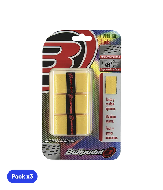Overgrips Bullpadel GB1201 Comfort/Absorbent Amarillo (Pack x3)