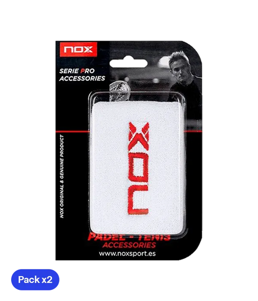 Muñequeras Nox Blanco/Rojo (Pack x2)