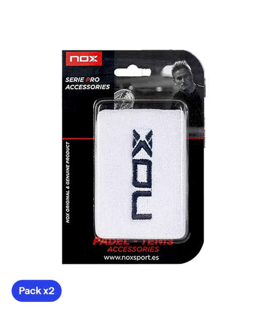 Muñequeras Nox Blanco/Azul (Pack x2)