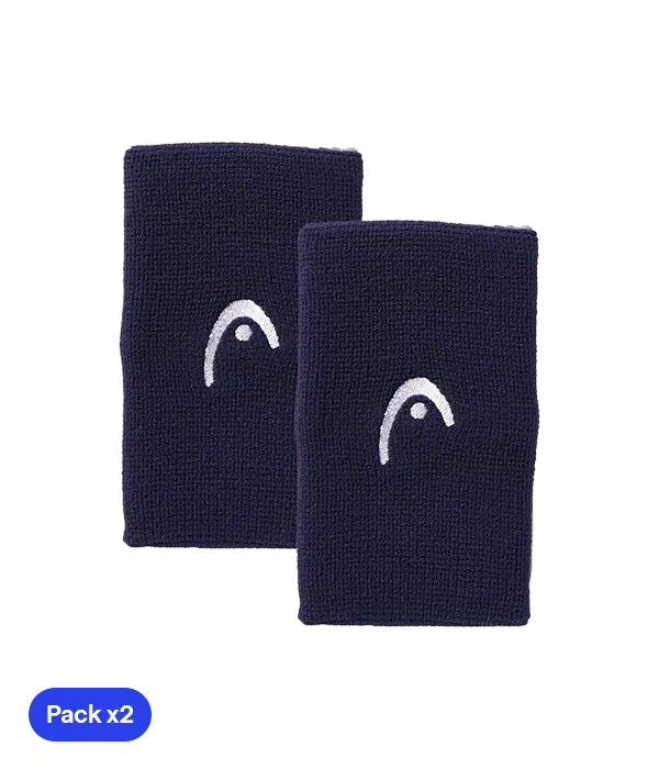Muñequeras Largas Head Azul Oscuro (Pack x2)