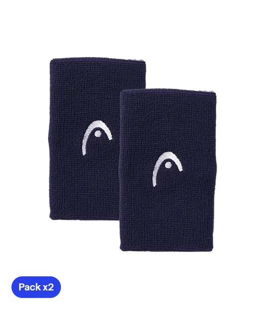 Muñequeras Largas Head Azul Oscuro (Pack x2)