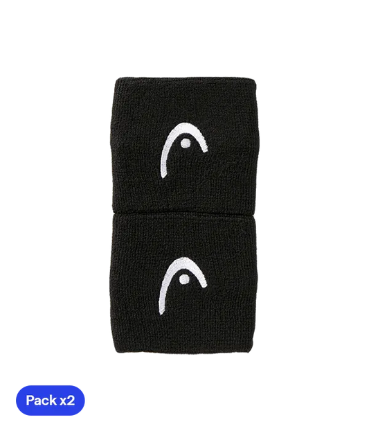 Muñequeras Cortas Head Negro (Pack x2)
