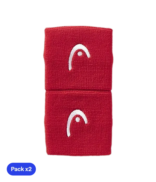 Muñequeras Cortas Head Rojo (Pack x2)
