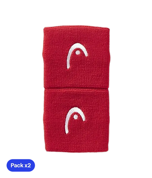 Muñequeras Cortas Head Rojo (Pack x2)