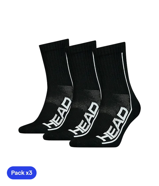 Calcetines Head Performance Short Crew Negro/Blanco (Pack x3)