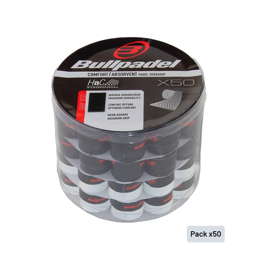 Tambor Overgrips Bullpadel GB1201 Perforados Negro/Blanco (x50)