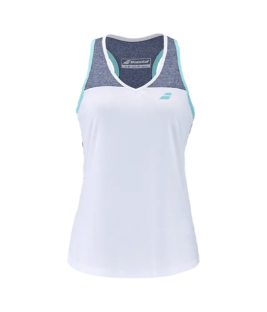 Camiseta Babolat Play Tank Top Mujer Blanco/Gris