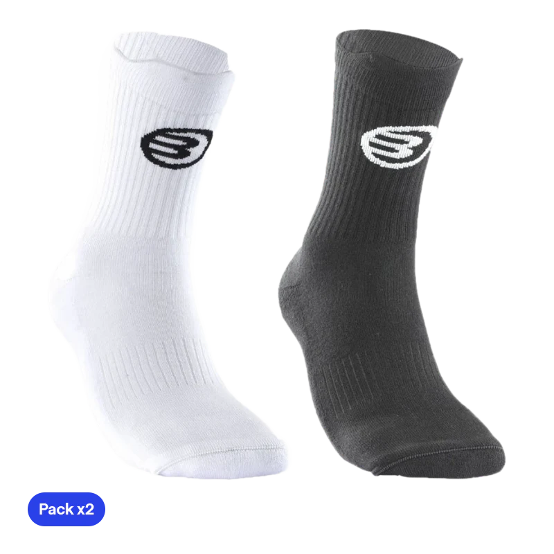 Calcetines Bullpadel BP263 Blanco/Negro 2026 (Pack x2)