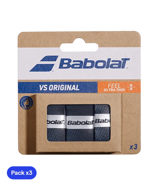 Overgrips Babolat VS Original Liso Negro/Azul (Pack x3)