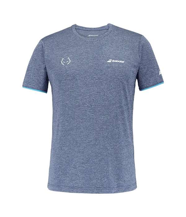 Camiseta Babolat Crew Azul Logo Blanco 2025 J. Lebrón