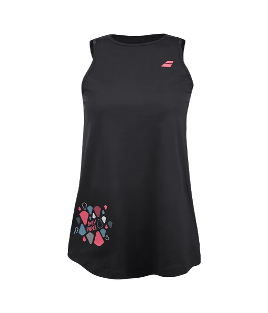 Camiseta Babolat Padel Tank Mujer Negro