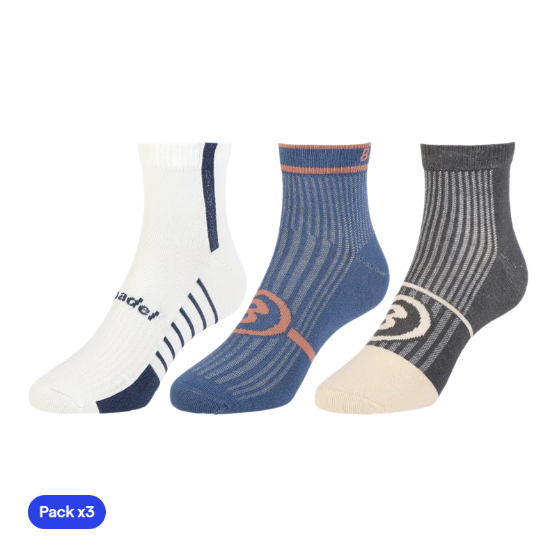 Calcetines Bullpadel BP2561 Negro/Azul/Blanco 2025 (Pack x3)