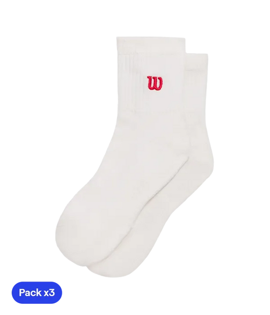Calcetines Wilson Quarter Top Bright White (Pack x3) 2025
