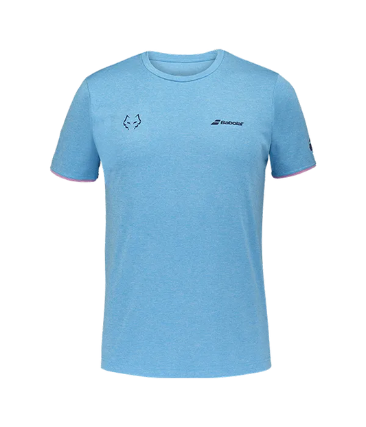Camiseta Babolat Crew Neck Tee Cyan Blue 2025 J. Lebrón