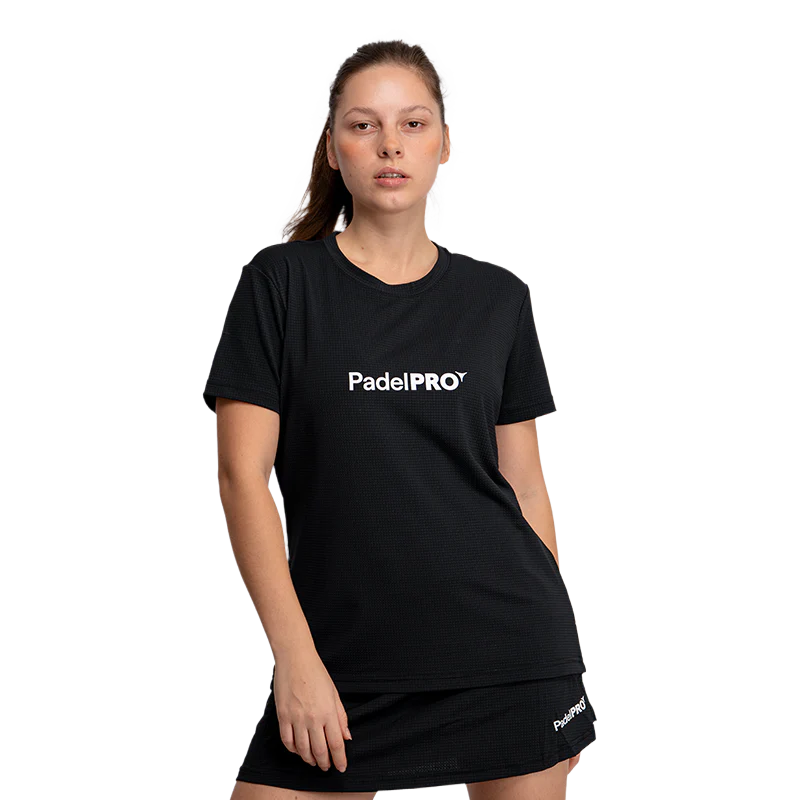 Camiseta Pro Basic Mujer PadelPRO Negra