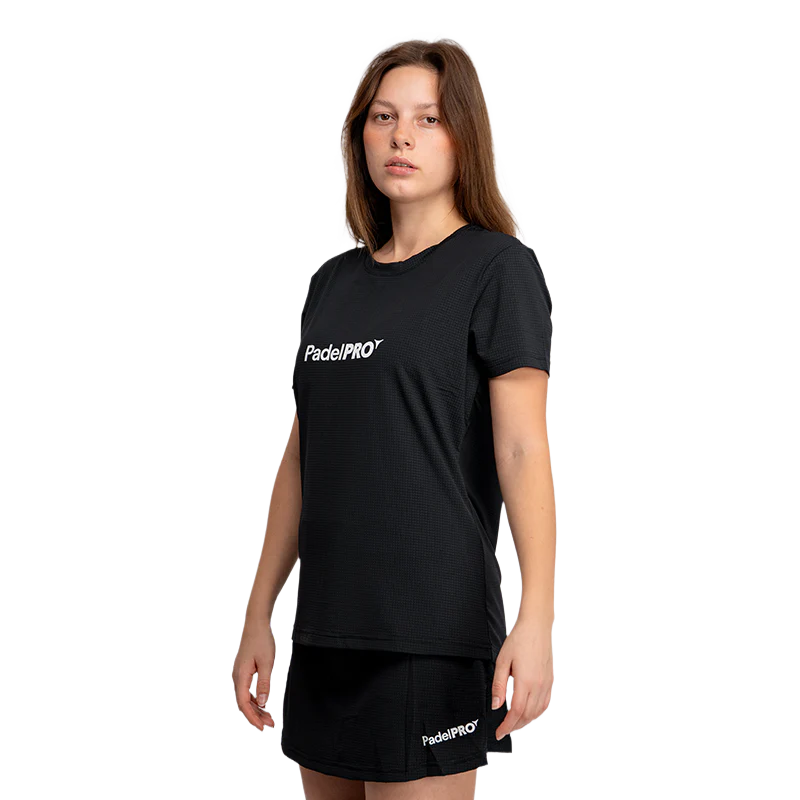 Camiseta Pro Basic Mujer PadelPRO Negra