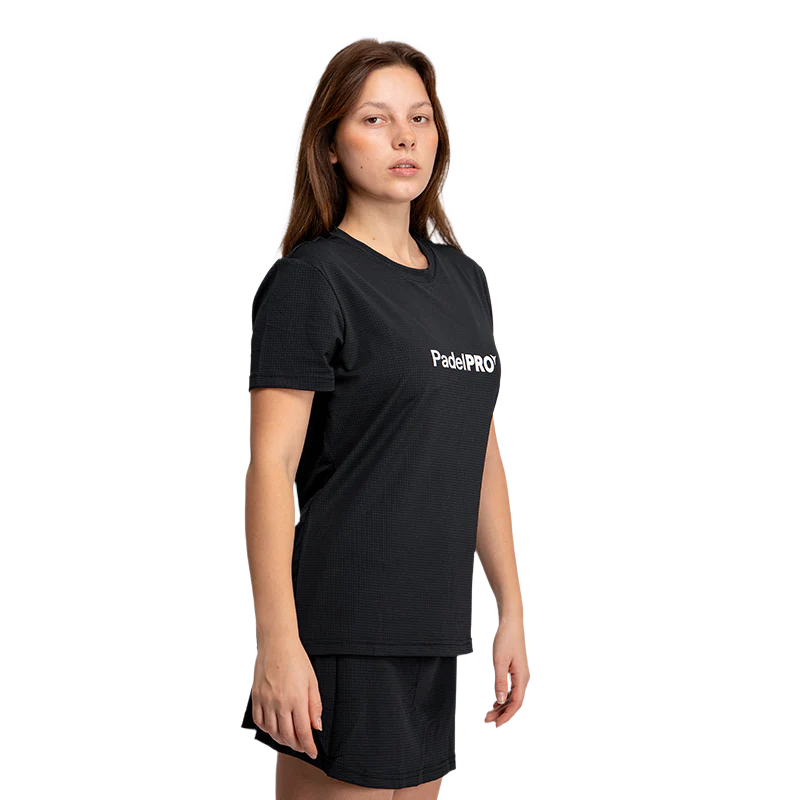 Camiseta Pro Basic Mujer PadelPRO Negra