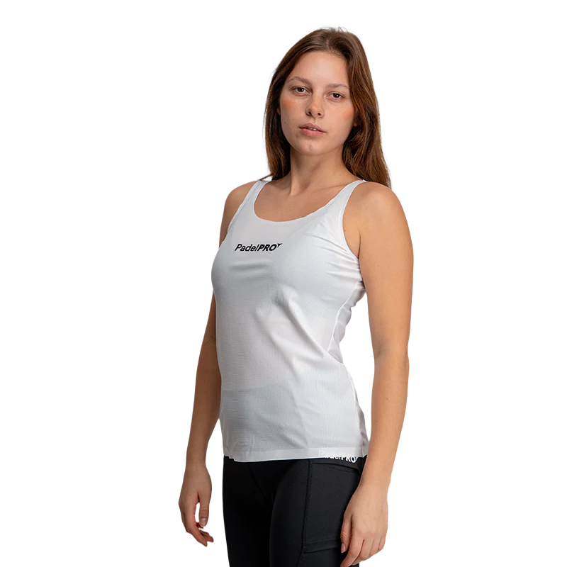 Camiseta Tank-Top Pro Elite PadelPRO Mujer Blanco
