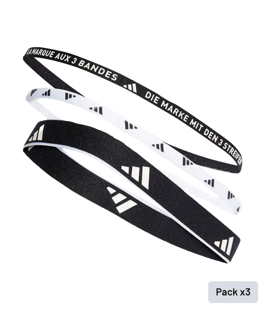 Cintas de Pelo Adidas Negro/Blanco (x3)