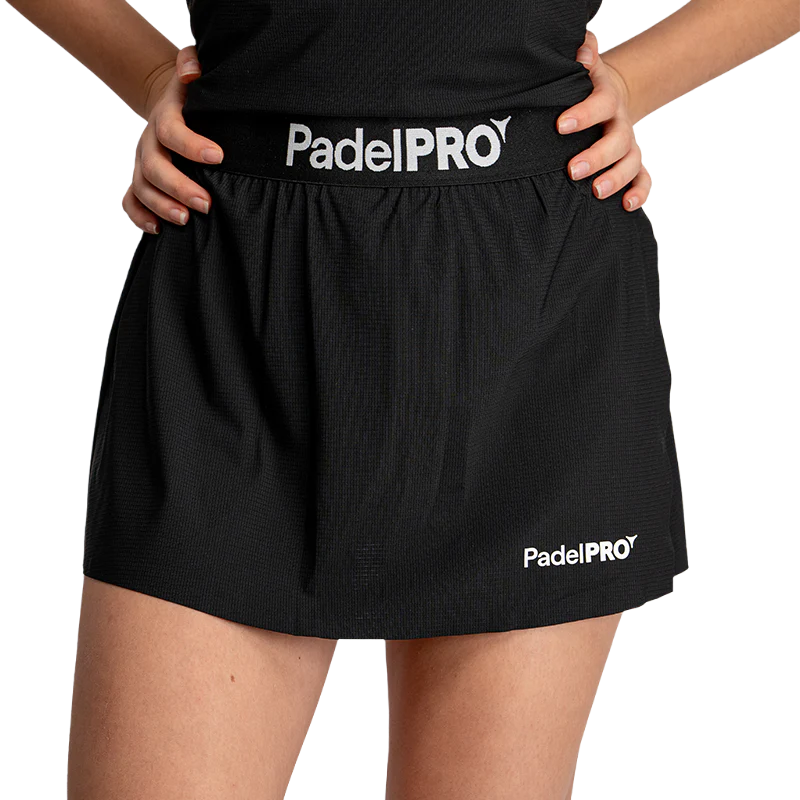 Falda Pro Elite Mujer PadelPRO Negra