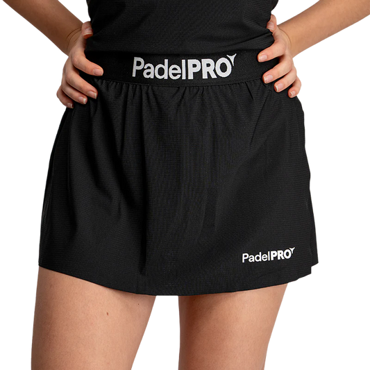 Falda Pro Elite Mujer PadelPRO Negra