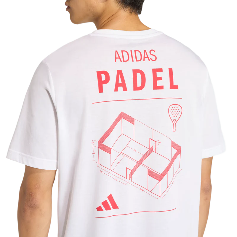 Camiseta Adidas Padel Cat G T Blanca/Roja