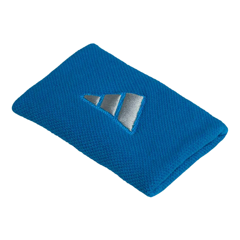 Muñequeras Adidas Largas Azules Logo Grande