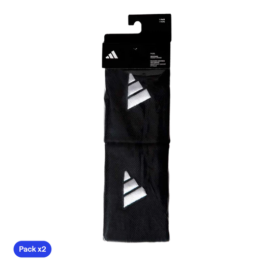 Muñequeras Adidas Largas Negras Logo Grande