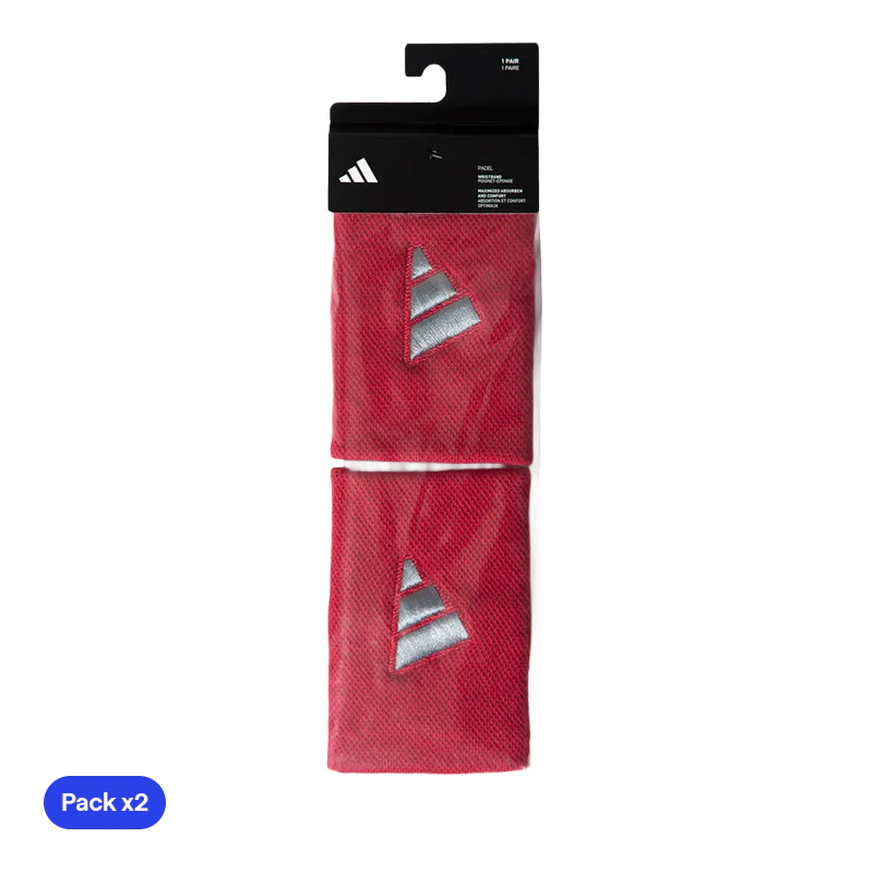 Muñequeras Adidas Largas Rojas Logo Grande