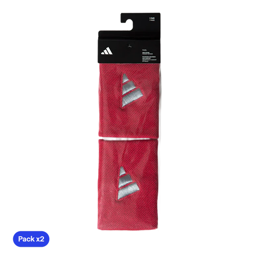Muñequeras Adidas Largas Rojas Logo Grande
