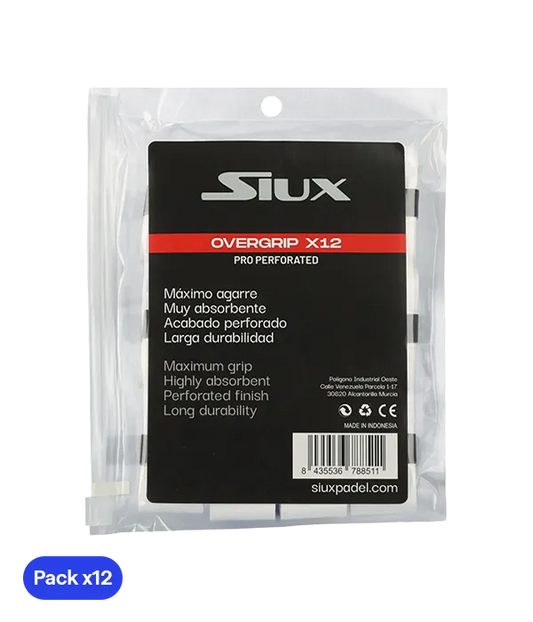 Overgrip Siux Pro perforado blanco (Pack x12)