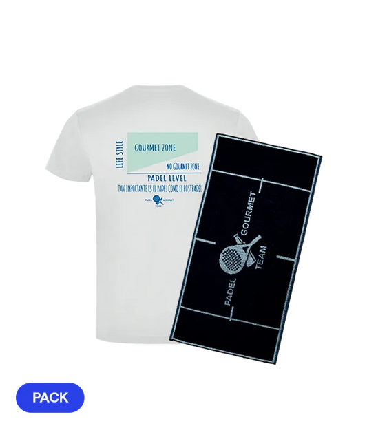 Pack Padel Team Gourmet: Camiseta Algodón Blanca + Toalla
