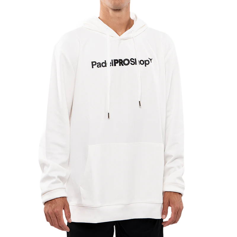 Sudadera PadelPROShop Blanca Logo Negro 2025