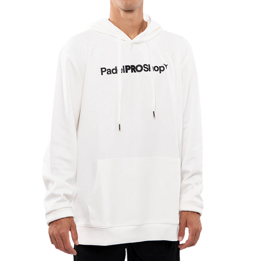 Sudadera PadelPROShop Blanca Logo Negro 2025