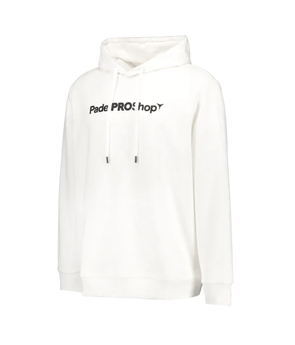 Sudadera PadelPROShop Blanca Logo Negro 2025