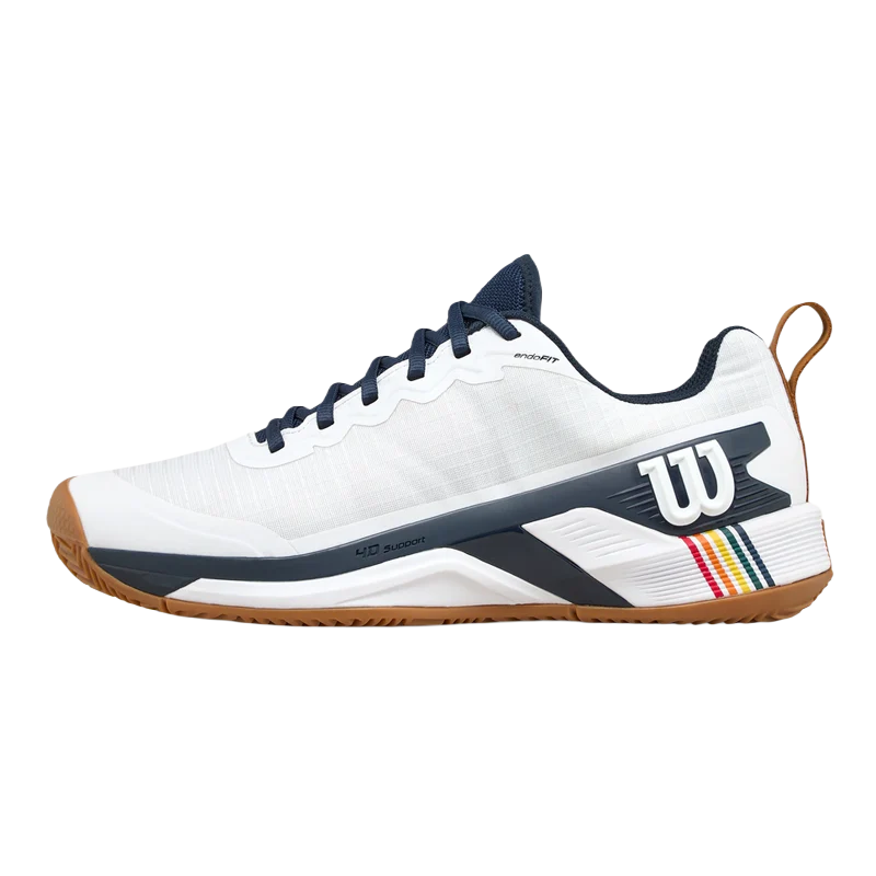 Zapatillas Wilson Rush Pro 4.5 Clay RG White/Navy Blazer/Gum 2025